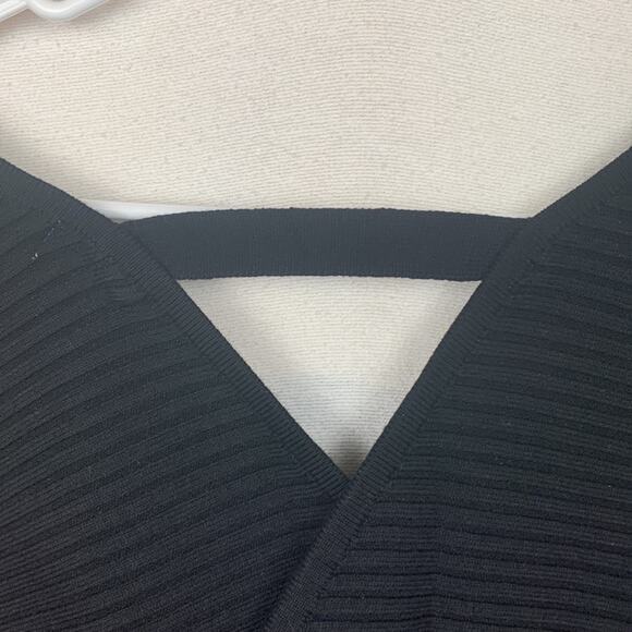 12th tribe womens large salty in the city black sweater mini dress v neck date r - Picture 11 of 12